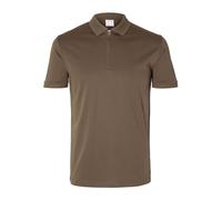 SELETED HOMME Herren Slhfave Zip Noos Poloshirt, Morel, L EU