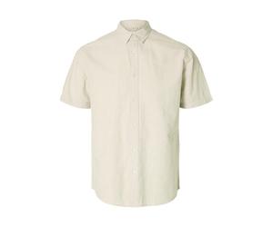 SELETED HOMME Herren Slhreg-New Linen Shirt Noos Kurzarmhemd, Pure Cashmere, S EU