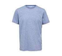 SELETED HOMME Men's SLHASPEN MINI STR SS O-Neck Tee W NOOS T-Shirt, Limoges/Stripes:Bright White, L