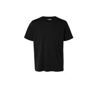 Rundhalsshirt SELECTED HOMME "SLHASPEN SS O-NECK TEE NOOS", Herren, Gr. M, schwarz, Jersey, Obermaterial: 100% Baumwolle, unifarben, modisch, regular fit normal, Rundhals, Kurzarm, Shirts (57208652-M)