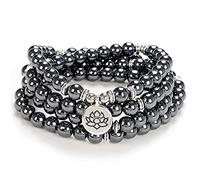 Self-Discovery Mala Lotus Seed Charm Mala Beads 108 Armband Halskette Bedeutungsvolle handgemachte Geschenke Yoga Schmuck (Hematit (Hematite))