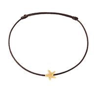 Selfmade Jewelry Fußkettchen Damen Seestern Gold Größenverstellbare Fußkette Handmade in Germany Inkl. Geschenk-Verpackung (Gold - Braun)