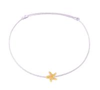 Selfmade Jewelry Fußkettchen Damen Seestern Gold Größenverstellbare Fußkette Handmade in Germany Inkl. Geschenk-Verpackung (Gold - Flieder)
