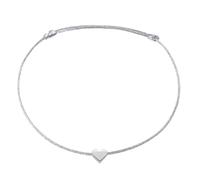Selfmade Jewelry Fußkettchen Damen Silber Herz Größenverstellbares Fußband mit Herzchen Handgemacht Inkl. Geschenk-Verpackung