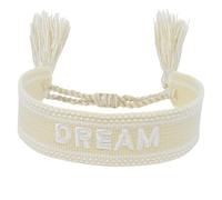 Selfmade Jewelry Stoff Armband in Beige, Web und Gewebtes Design für Frauen, Charmante Kleine Geschenkidee (DREAM)