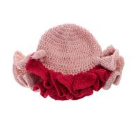 SELiLe Gehäkelte Fischermütze Mit Gerüschter Krempe Winter Skifahren Randlos Für Erwachsene Und Teenager Winddichte Eimerhüte Für Frauen Wintermütze Für Große Köpfe Hüte Für Frauen