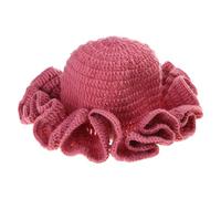 SELiLe Gehäkelte Fischermütze Mit Gerüschter Krempe Winter Skifahren Randlos Für Erwachsene Und Teenager Winddichte Eimerhüte Für Frauen Wintermütze Für Große Köpfe Hüte Für Frauen