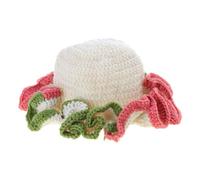 SELiLe Gehäkelte Fischermütze Mit Gerüschter Krempe Winter Skifahren Randlos Für Erwachsene Und Teenager Winddichte Eimerhüte Für Frauen Wintermütze Für Große Köpfe Hüte Für Frauen