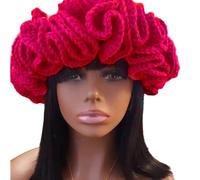 SELiLe Gehäkelte Fischermütze Mit Gerüschter Krempe Winter Skifahren Randlos Für Erwachsene Und Teenager Winddichte Eimerhüte Für Frauen Wintermütze Für Große Köpfe Hüte Für Frauen