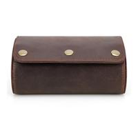 SELiLe Tragbare Leder Uhrenbox Elegante Aufbewahrungsbox Für Armbanduhren Mit 2 Fächern Stilvoller Uhren Organizer Schmuck Schutzbehälter Leder Uhrenvitrine