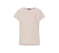 Elbsand Damen T-Shirt Selma Kurzarm mit Streifen Camel/Bright White Gr. L
