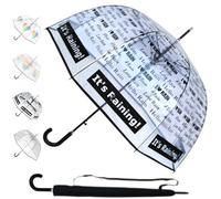 SELTENE Automatik Regenschirm Transparent Sturmfest - Stockschirm Durchsichtig Windfest - Großer 138 cm Bogen - SEHR STARK - Verstärkt mit Fiberglas - Damen Herren - It's Raining