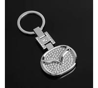 SELUVI Auto Schlüsselanhänger für Mazda CX-5 2017-2023, Schlüsselanhänger Auto Metall Schlüsselring Schlüsselanhänger Metall mit Logo für Mann und Frau Auto Ersetzen Zubehör,A-Silver