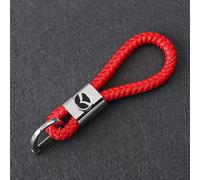 SELUVI Auto Schlüsselanhänger für Mazda MX-5 2015-2023, Schlüsselanhänger Auto Leder Schlüsselring Schlüsselanhänger Leder mit Logo für Mann und Frau Auto Ersetzen Zubehör,Red