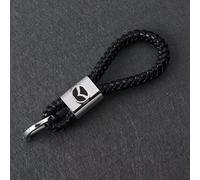 SELUVI Auto Schlüsselanhänger für Mazda MX-5 2015-2023, Schlüsselanhänger Auto Leder Schlüsselring Schlüsselanhänger Leder mit Logo für Mann und Frau Auto Ersetzen Zubehör,Black