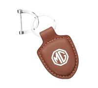 SELUVI Auto Schlüsselanhänger für MG HS 2018-2023, Schlüsselanhänger Auto Leder Schlüsselring Schlüsselanhänger Leder mit Logo für Mann und Frau Auto Ersetzen Zubehör,Brown