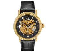 SELVA Herren-Armbanduhr ‚Lyan‘ - Vergoldet/Schwarz - Automatik - IP-vergoldetes Edelstahlgehäuse - Gehäuse-Ø: ca. 38 mm - Geliefert Geschenkbox