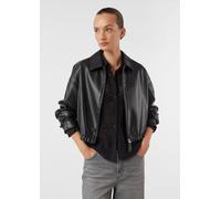 Semitransparente Hemdbluse aus Spitze schwarz 36