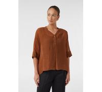 Semitransparente Tunikabluse aus Viskosemix braun L