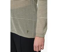 Semitransparenter Strickpullover mit angedeutetem Stehkragen olive 36