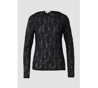 Semitransparentes Langarmshirt aus weicher Jersey-Spitze 42 schwarz 2172312.9999.42