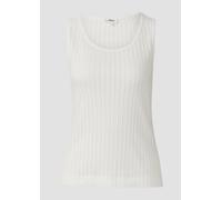 Semitransparentes Slim-Fit-Top aus Ajour-Rippe 44 creme 2166296.0210.44