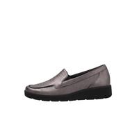 Semler Waldläufer Habea 926507-052 Carbon (grau) - Slipper mit loser Einlage - Damenschuhe Bequeme Ballerina / Slipper, Grau, leder (taipei) für Damen, silber, Gr. 38 EU / 5 UK