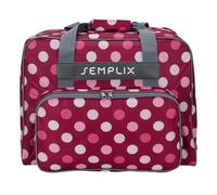 SEMPLIX Nähmaschinentasche Polka Dots 45x34x24, stabile Transport und Aufbewahrungs Tasche in vielen frischen Farben, für alle gängigen Haushaltsnähmaschinen