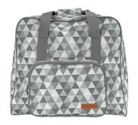 SEMPLIX Overlocktasche/Coverlocktasche Diamond-Design, Groß, Stabil, für Transport/Aufbewahrung Aller gängiger Maschinen, 44x38x33 cm (Stein/Grau)