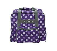SEMPLIX Overlocktasche/Coverlocktasche Polka Dots, Groß, Stabil, für Transport/Aufbewahrung Aller gängiger Maschinen, Lila/Flieder 44x38x33 cm