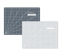 SEMPLIX Schneidematte A4 30x22 cm selbstheilend mit Inch-Skala (Hellgrau-Grau)