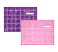 SEMPLIX Schneidematte A4 30x22 cm selbstheilend mit Inch-Skala (Pink-Lila) | Selbstheilende 3-lagige Schneidematte mit Maßskalen, Winkellinien und Randzugabe für präzises Nähen, Patchwork & Basteln