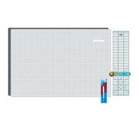 Semplix Schneidematten-Set A1 mit Prym Aqua-Trickmarker (grau/türkis) | A1 Schneidematte 90x60 cm selbstheilend mit Rollschneider Ø45 mm, Patchwork-Lineal 60x15 cm & Prym Aqua-Trickmarker.