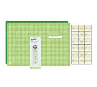 Semplix Schneidematten-Set A3 hellgrün/grün/ Lineal/ Rollschneider 28 mm