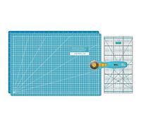 SEMPLIX Schneidematten-Set A3 mit 45 mm Maxi Rollschneider & Lineal (türkis)