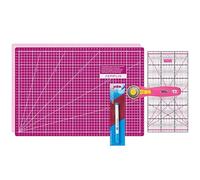 Semplix Schneidematten-Set A3 mit Prym Aqua-Trickmarker | Komplettset mit A3 Schneidematte, 45 mm Rollschneider, Acrylglas-Lineal und Prym Aqua-Trickmarker.