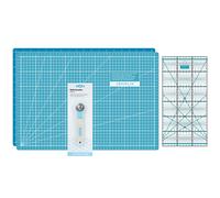 Semplix Schneidematten-Set A3 türkis/pertol/ Lineal/ Rollschneider 28 mm