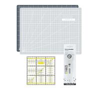 Semplix Schneidematten-Set A4 grau/gelb Lineal/ Rollschneider 20 mm