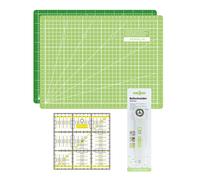 Semplix Schneidematten-Set A4 hellgrün/grün Lineal/ Rollschneider 20 mm