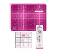 Semplix Schneidematten-Set A4 pink/beere Lineal/ Rollschneider 20 mm