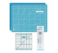 Semplix Schneidematten-Set A4 türkis/petrol Lineal/ Rollschneider 20 mm