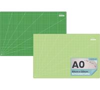 SEMPLIX Selbstheilende Schneidematte A0-A4 - Grün, Rosa, Grau, Türkis, Lila - Ideal fürs Basteln, Nähen & Patchworken - Beidseitig Bedruckt - Vorderseite cm Rückseite inch Bemaßung (Hellgrün-Grün, A0)