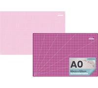 SEMPLIX Selbstheilende Schneidematte A0-A4 - Grün, Rosa, Grau, Türkis, Lila - Ideal fürs Basteln, Nähen & Patchworken - Beidseitig Bedruckt - Vorderseite cm Rückseite inch Bemaßung (Beere-Rosa, A0)