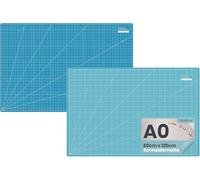 SEMPLIX Selbstheilende Schneidematte A0-A4 - Grün, Rosa, Grau, Türkis, Lila - Ideal fürs Basteln, Nähen & Patchworken - Beidseitig Bedruckt - Vorderseite cm Rückseite inch Bemaßung (Türkis-Petrol, A0)