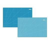 SEMPLIX Selbstheilende Schneidematte A0-A4 - Grün, Rosa, Grau, Türkis, Lila - Ideal fürs Basteln, Nähen & Patchworken - Beidseitig Bedruckt - Vorderseite cm Rückseite inch Bemaßung (Türkis-Petrol, A3)