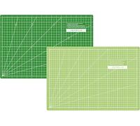 SEMPLIX Selbstheilende Schneidematte A0-A4 - Grün, Rosa, Grau, Türkis, Lila - Ideal fürs Basteln, Nähen & Patchworken - Beidseitig Bedruckt - Vorderseite cm Rückseite inch Bemaßung (Hellgrün-Grün, A3)