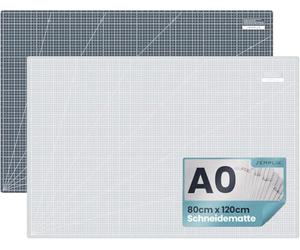 SEMPLIX Selbstheilende Schneidematte A0-A4 - Grün, Rosa, Grau, Türkis, Lila - Ideal fürs Basteln, Nähen & Patchworken - Beidseitig Bedruckt - Vorderseite cm Rückseite inch Bemaßung (Hellgrau-Grau, A0)