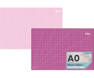 SEMPLIX Selbstheilende Schneidematte A0-A4 - Grün, Rosa, Grau, Türkis, Lila - Ideal fürs Basteln, Nähen & Patchworken - Beidseitig Bedruckt - Vorderseite cm Rückseite inch Bemaßung (Beere-Rosa, A0)