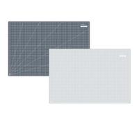 SEMPLIX Selbstheilende Schneidematte A0 aus PVC 120 x 80 cm, hellgrau-grau | Bastelunterlage schnittfest, beidseitig mit cm/Inch-Skala, Nähmatte rutschhemmend für Nähen, Patchwork, Quilten und DIY