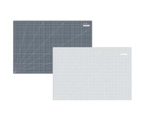 SEMPLIX Selbstheilende Schneidematte A0 aus PVC 120 x 80 cm, hellgrau-grau | Bastelunterlage schnittfest, beidseitig mit cm/Inch-Skala, Nähmatte rutschhemmend für Nähen, Patchwork, Quilten und DIY